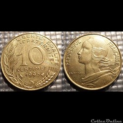 Di 10 centimes Marianne 1996 20mm 3g