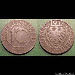 q- MN etr Germany Dortmvnd 10 Pfennig 1917