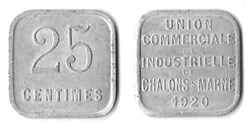 p- MN Chalons-sur-Marne 25 Centimes 1920 Elie:15.3