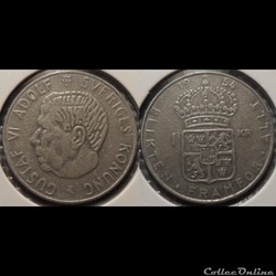 Suède 1 Krona 1954 TS
