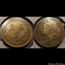 Cameroun Territoires sous mandat Français 2 francs 1924