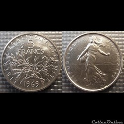 Kf 5 francs Semeuse 1969 29mm 12g