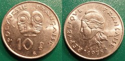 Polynésie Française 10 Francs I•E•O•M• 1975