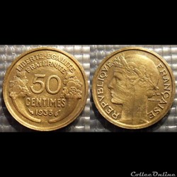 Gc 50 centimes Morlon 1938 18mm 2g