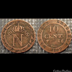 D-Napoléon I 10 Centimes Premier Empire faux Strasbourg 1809