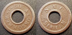 f- Jeton à consommer 50 C. à Consommer S.A.C Série M