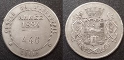 b-  Jeton -  Lille - Cercle de l'Industrie Année 1884
