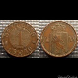 Norvège 1 skilling 1870