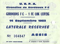 Football Championnat U.E.F.A. 14 septembre 1983