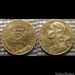 Cf 5 centimes Marianne 1998 17mm 2g