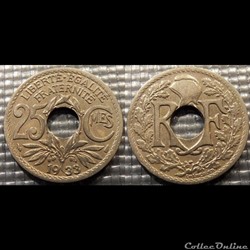 Fd 25 centimes EM Lindauer 1933 24mm 5g