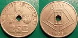 25 Centimes 1938 Belgie-Belgique
