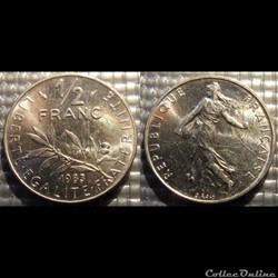 Gl 1/2 franc semeuse 1983 19.5mm 4.5g