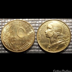 Di 10 centimes Marianne 1985 20mm 3g