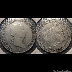 Hongrie 20 Krajczar 1835