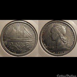 Saint Pierre et Miquelon 2 Francs Union Française 1948