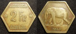 2 Francs 1943 (Belgish Congo )