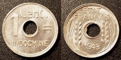 Indochine 1 cent 1943
