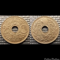 Fe 25 centimes EM Lindauer .1940. 24mm 4g