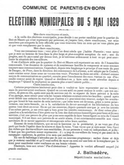Parentis en Born - Tract - Elections Municipales 1929