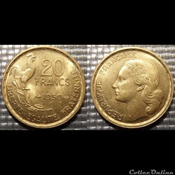 Mc 20 francs G. GUIRAUD 1950 B 23.5mm 4g