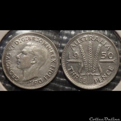 Australie 3 Pence 1950