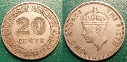 20 Cents 1950 Malaya