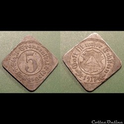 q- MN etr Germany Fankenthal 5 Pfennig 1917