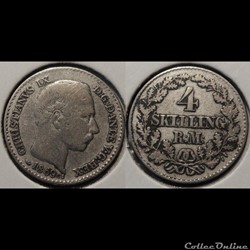 Danemark 4 Skilling 1869