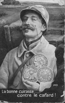 Carte Postale La bonne cuirasse.......contre le cafard 1917