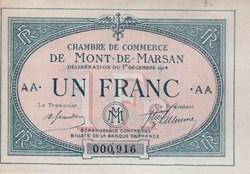 A2 1Fr. Chambre de Commerce de Mont de Marsan  Délibération du 1 décembre 1914