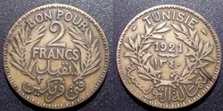 Tunisie 2 Francs 1921 Torche