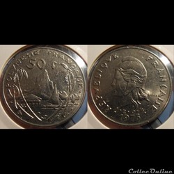 Polynésie Française 50 Francs I•E•O•M• 1975 dauphin