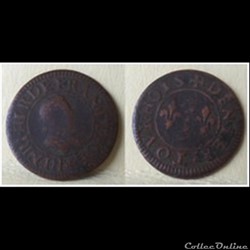 E1 Henri III Denier Tournois non daté Paris