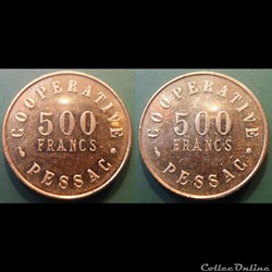p- MN Pessac Coopérative Monnaie de Paris 500 Fr. Al Elie:10.7