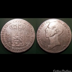 Pays Bas 2 1/2 Gulden 1845