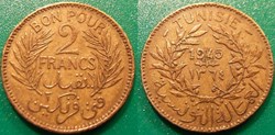 Tunisie 2 Francs 1945 Aile