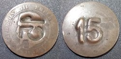 N-Napoleon III Empereur Dix centimes non lauré contremarquée 15