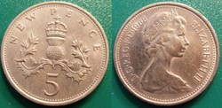 5 New Pence 1968
