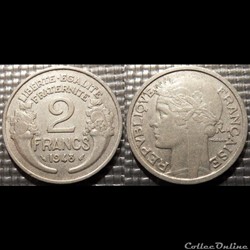 Jf 2 francs Morlon 1948 27mm 2.2g