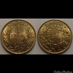 Tunisie 1 Franc 1945 Aile