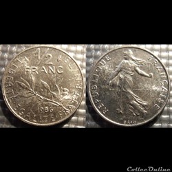 Gl 1/2 franc semeuse 1986 19.5mm 4.5g