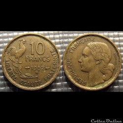 Le 10 francs Guiraud 1952 B 20mm 3g