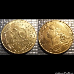 Ef 20 centimes Marianne 1978 23.5mm 4g