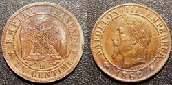 N-Napoleon III Empereur Un centime lauré 1862 BB Strasbourg