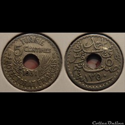 Tunisie 5 Centimes 1350--->1931