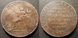 o- Monnaie de confiance 2 Sols à la Liberté 1792