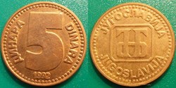 5 Dinars 1992