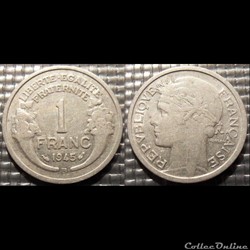 Hf 1 franc Morlon 1945 B 23mm 1.3g