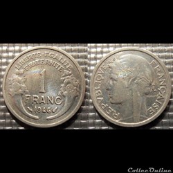 Hf 1 franc Morlon 1946 23mm 1.3g